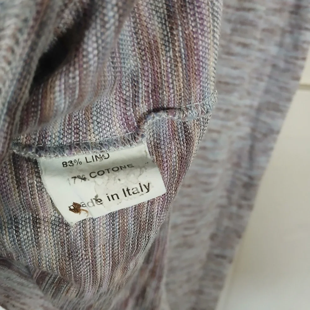 Bogner Linen Cotton Polo Shirt Mens XL Gray Brown Heather Made in Italy